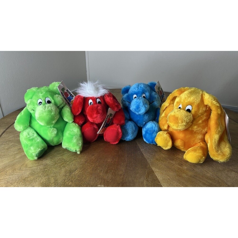 Vintage Kodak Kolorkins Plush Lot of 4 Zoom Flash Click Snap New With Tags